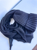 Chusta gładka, symetryczna, 100% Kaszmir MAREN 516 Nero