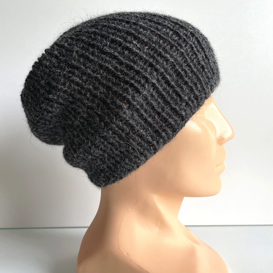 KIARA Alpaca Beanie 100% Alpaca 506 Dark Grey