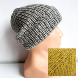 KIARA – czapka wywijana z alpaki 100% 9029 łany pszenicy zimowa