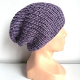 KIARA – czapka z alpaki damska 100% alpaka 4434 Ametyst beanie zimowa