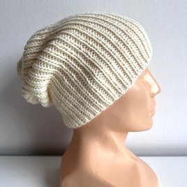 NANA – czapka beanie z wełny baby merino 02 Ecru