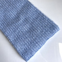 Handgemachte Damenmütze AUREA 100% Baby Merino plus Mohair und Seide 11/07 stahlblau
