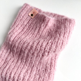 Ręcznie robiony KOMIN WATA CUKROWA Alpaka z Merynosem 06 Pudrowy Róż