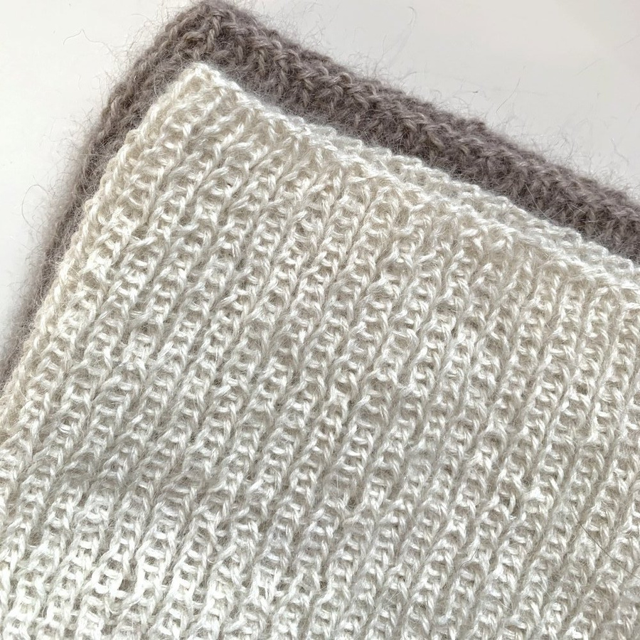 MARI – czapka z alpaki damska + moher i jedwab 100 ecru