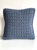 Poduszka ze sznurka bawełnianego KARO 800 jeans 40x40 cm
