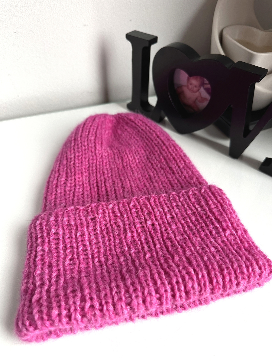 CHMURKA – czapka z alpaki damska ręcznie robiona 39 magenta