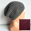 KIARA – czapka z alpaki 100% damska 9046 dzikie jagody beanie jesienno-zimowa