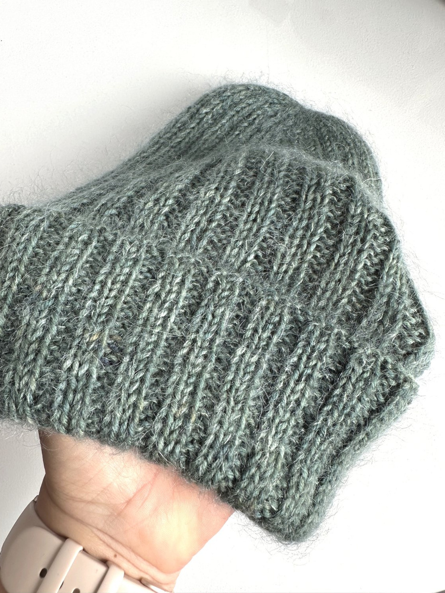 Ręcznie robiona czapka DAISY 100% Ręcznie farbowana Baby Merino plus moher i jedwab Ziołowy Ogródek - edycja limitowana