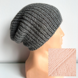 KIARA – czapka z alpaki damska 100% alpaka 9033 lody truskawkowe