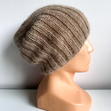 MARGARET Handgemachte Beanie-Mütze Alpaka Mohair mit Seide 2020/54 Helles Sandbeige