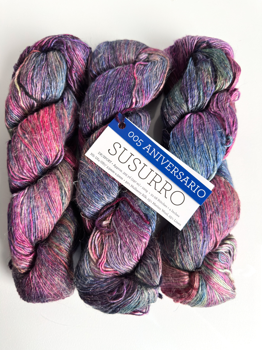 Ręcznie farbowana włóczka Malabrigo SUSURRO jedwab, len i merynos SUS005 ANIVERSARIO