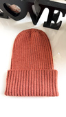 VELLA Turn-Up Beanie 100% Baby Merino Wool 48 Blush