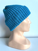 NANA – czapka wywijana beanie z wełny 100% baby merino 32 turkusowy