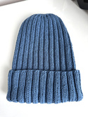 HELLI – czapka merino wywijana 100% Baby Merino 42 Petrol niebieska