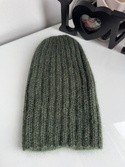 MARGARET 2.0 Beanie-Mütze Alpaka + doppelter Mohair und Seide 7895/19 Dunkelgrün