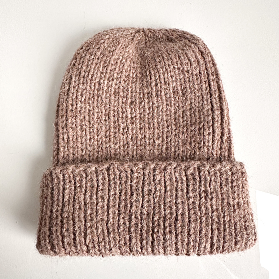 KIARA – czapka wywijana z alpaki 100% damska 618 Nugat