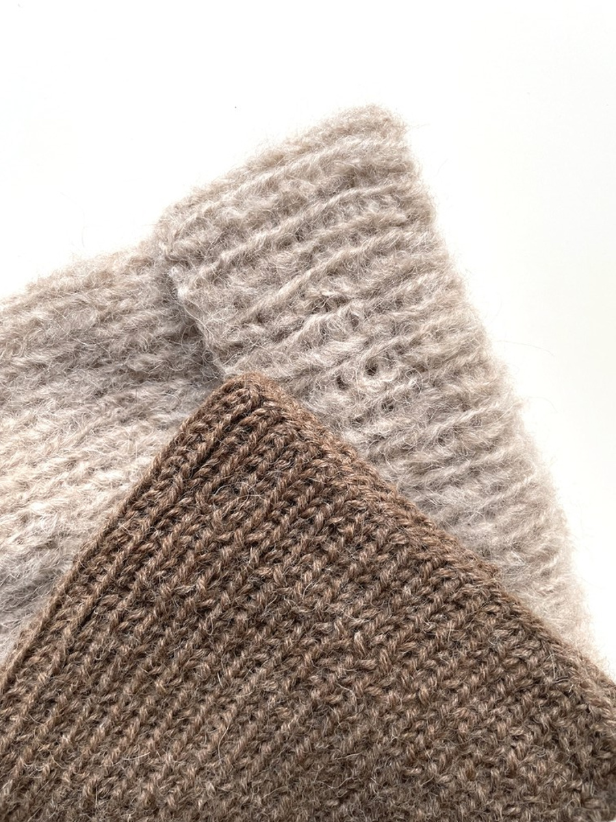 Czapka robiona na drutach KIARA 100% Alpaka 607 Brąz