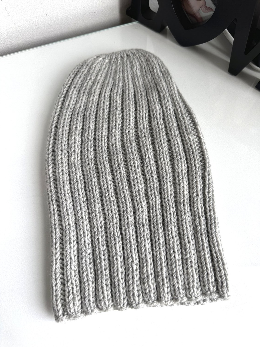 HELLI Wintermütze 100% Baby-Merinowolle Beanie 22 Hellgrau