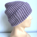 NANA – czapka wywijana z wełny baby merino 39 Fioletowa Orchidea