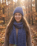 NELLI – ręcznie robiona czapka merino wywijana 38 Niebieska Mgiełka
