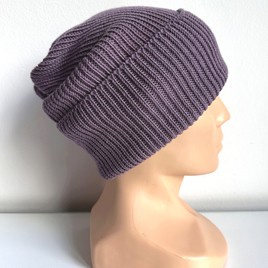 VARELLA Turn-Up Baby Merino Wool Beanie 100% 40 Purple Amethyst