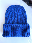 JANKA – gruba czapka zimowa z wełny 104 kobalt, handmade