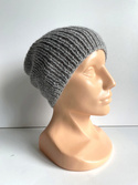 KIARA – czapka z alpaki 100% beanie 501 jasny szary damska zimowa