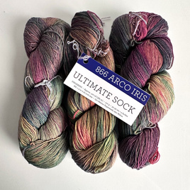 Ręcznie farbowana włóczka Malabrigo ULTIMATE SOCK merynos z nylonem US866 Arco Iris