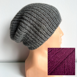 KIARA – czapka z alpaki damska 100% alpaka 9045 rubinowy beanie zimowa