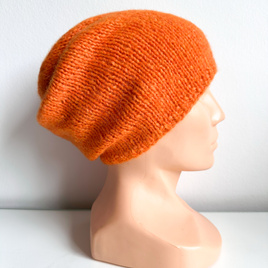 CHMURKA – czapka z alpaki damska ręcznie robiona 38 elektryzujący pomarańcz