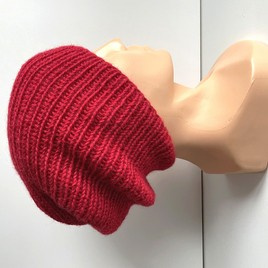 KIARA – czapka beanie z alpaki 100% 3620 czerwony damska zimowa
