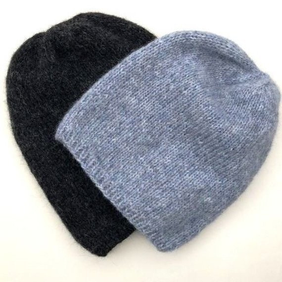 CHMURKA Beanie-Mütze aus Alpaka 10 Mgła szary niebieski