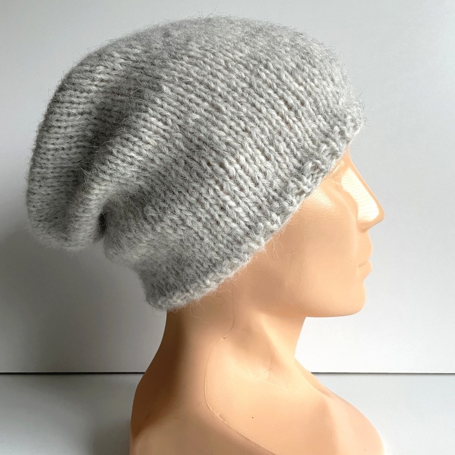 CHMURKA Beanie-Mütze aus Alpaka 03 Perlgrau
