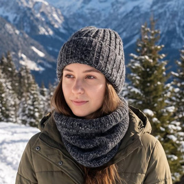 LAURIN Turn-Up Beanie 100% Alpaca 506/100 Dark Grey