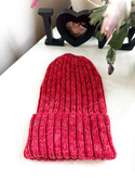 NELLI Handmade Turn-Up Merino Wool Beanie 39 Dżem Wiśniowy