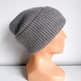 Wywijana czapka kaszmirowa 2.0 100% kaszmir 519 Fumo