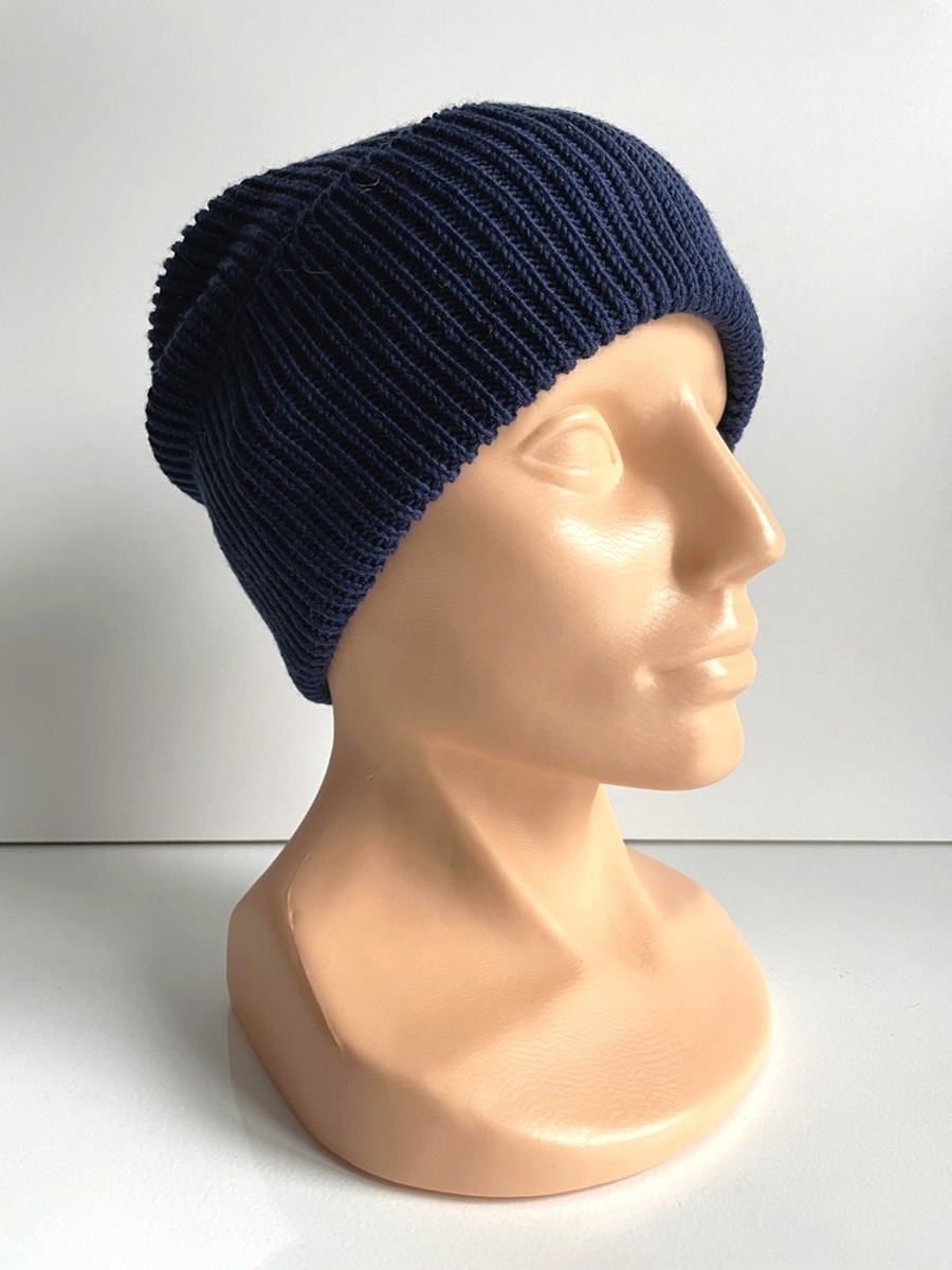 VARELLA – czapka beanie z wełny merino 100% Baby Merino 13 granatowy, jesienno-zimowa