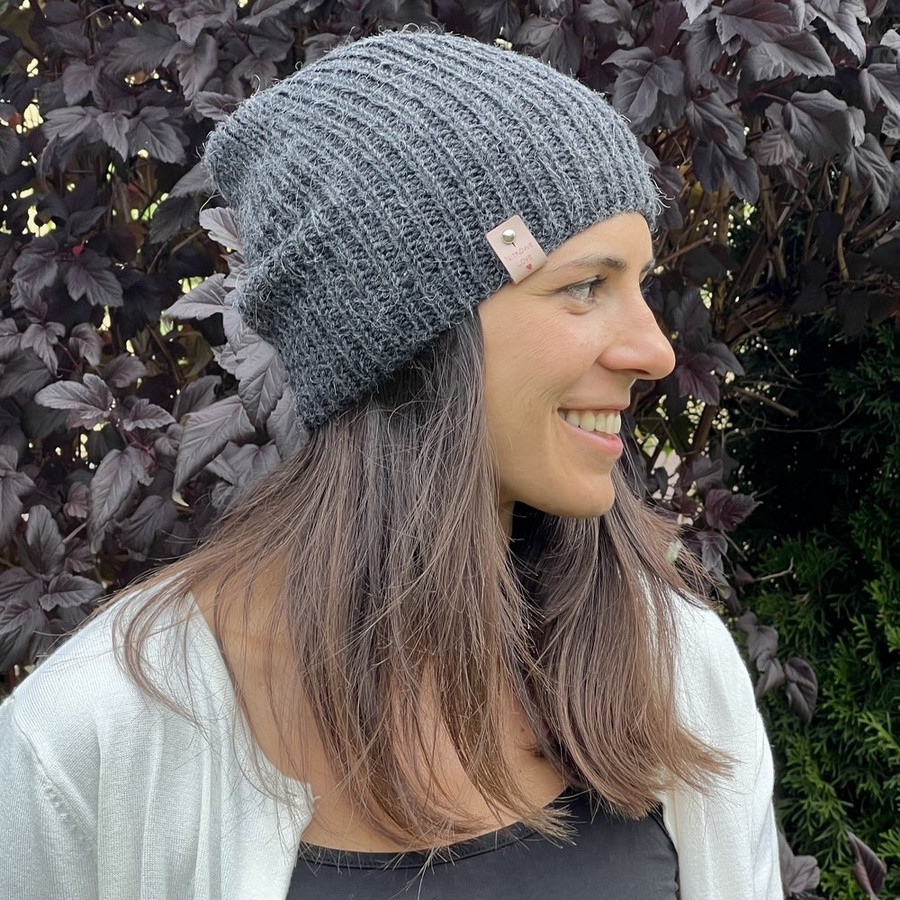 KIARA Alpaca Beanie 100% Alpaca 506 Dark Grey