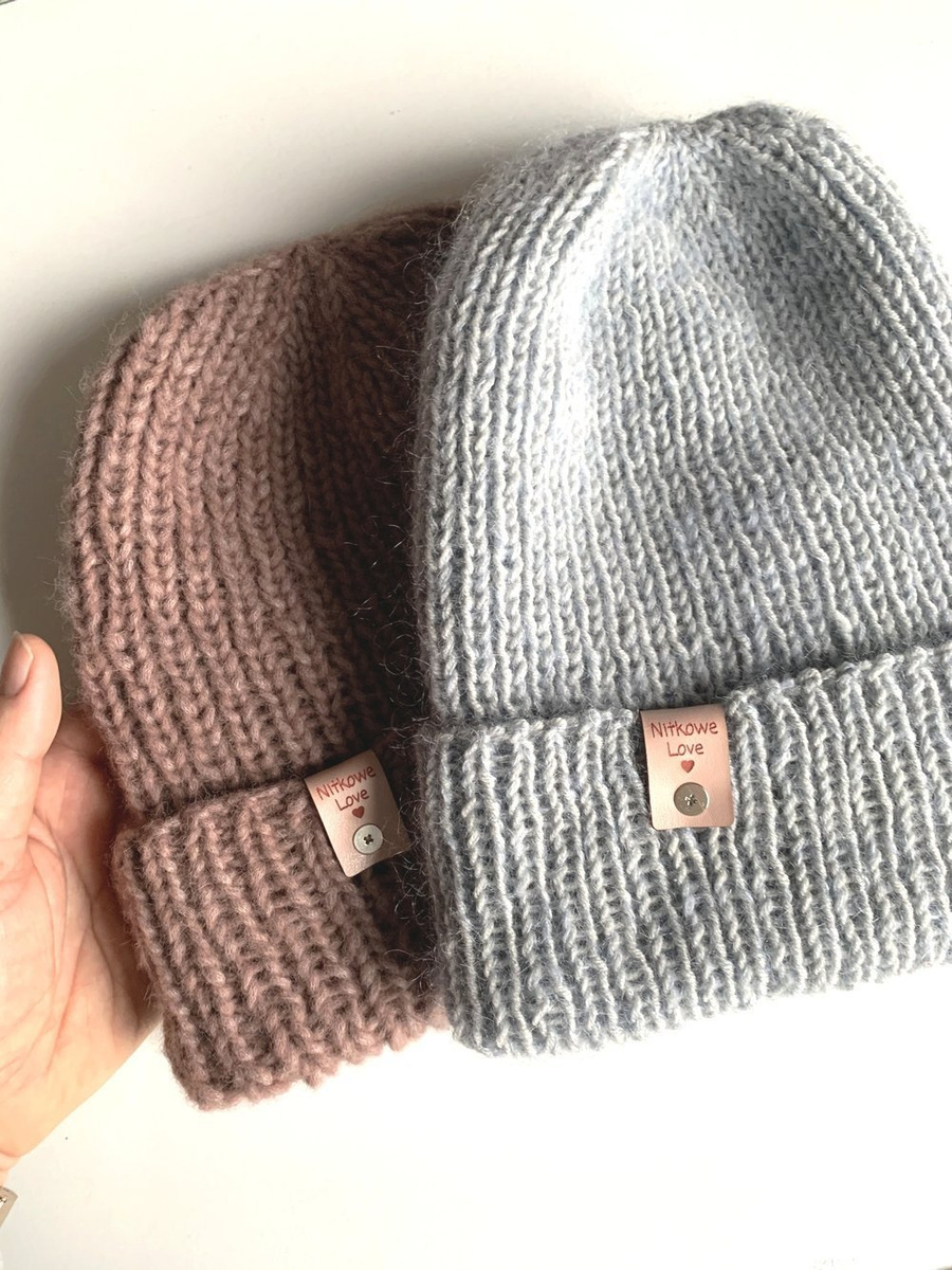 CHMURKA – czapka beanie z alpaki damska ręcznie robiona 29 fiołkowy