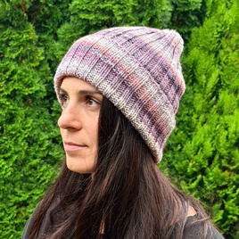 Wywijana czapka merino HELLI 100% Baby Merino 32 Turkusowy