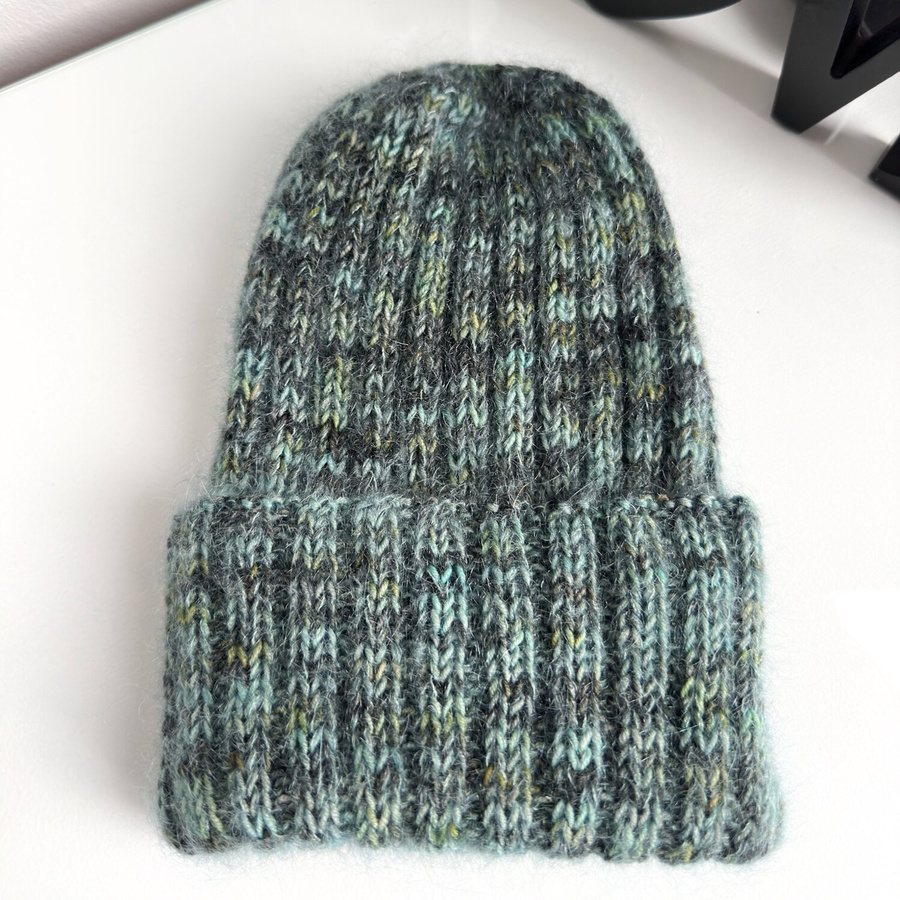 DAISY – czapka beanie handmade baby merino + moher i jedwab 3265 Forest Night