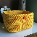 Koszyk ze sznurka bawełnianego żółty 260 dno 20x20, wysokość 15 cm