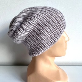 KIARA – czapka beanie z alpaki 100% damska 4010 Jasna Lawenda zimowa