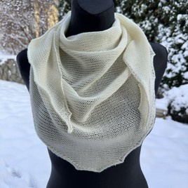 Chusta gładka, symetryczna, 100% Baby merino 02 Ecru