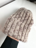 DAISY – czapka beanie handmade baby merino + moher i jedwab 114 Wanilia