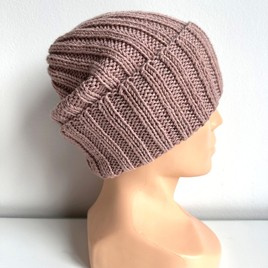 HELLI – czapka merino wywijana 100% baby merino 49 Pustynna Róża