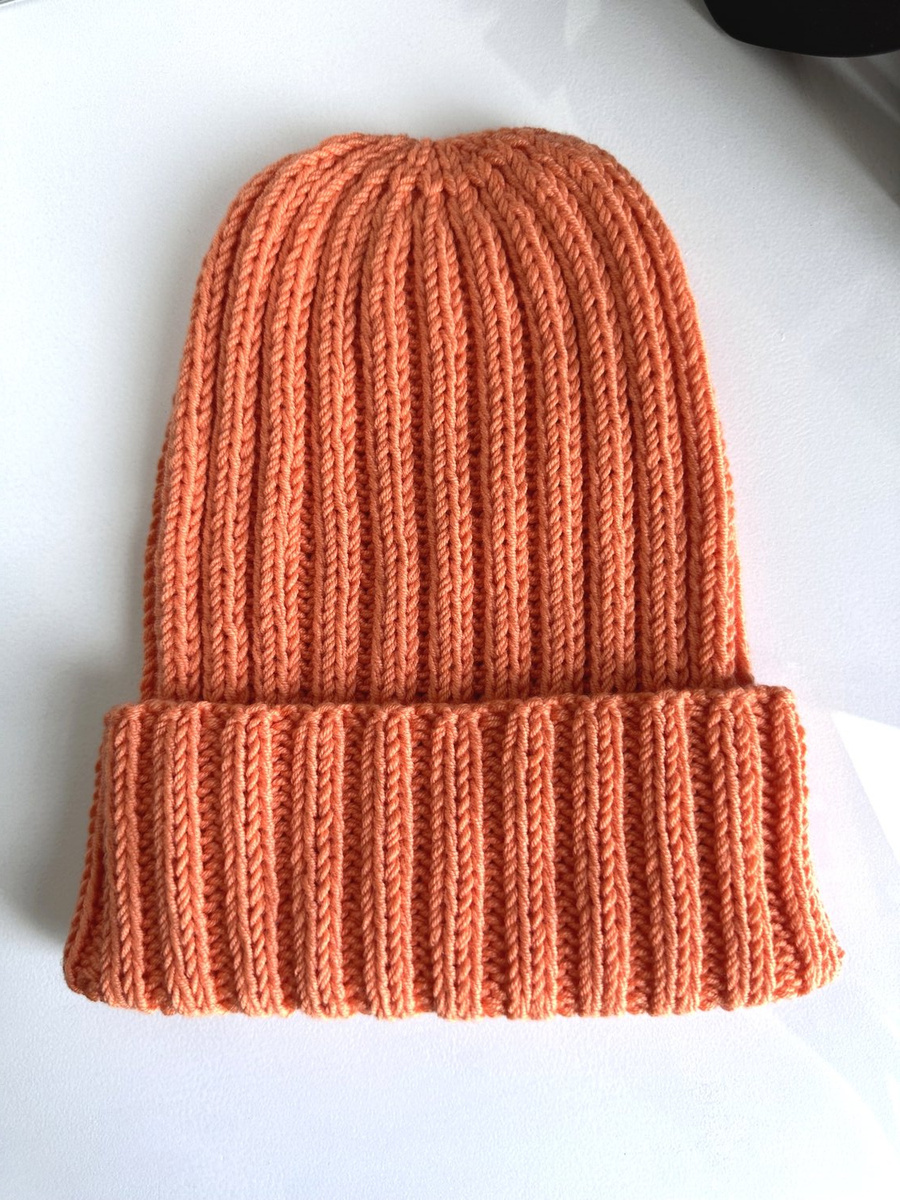 HELLI – czapka merino wywijana 100% Baby Merino 36 Pomarańczowy