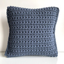 Poduszka ze sznurka bawełnianego KARO 800 jeans 40x40 cm