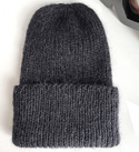 AUREA – ręcznie robiona ciepła czapka beanie baby merino + moher i jedwab dziecięca/damska 21/02 Czarny