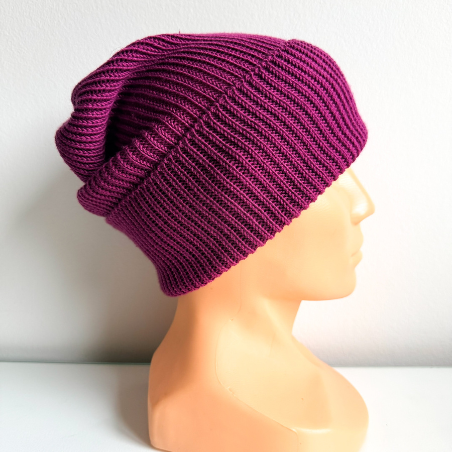 VARELLA – czapka beanie z wełny merino 100% baby merino 34 Wrzos jesienno‑zimowa